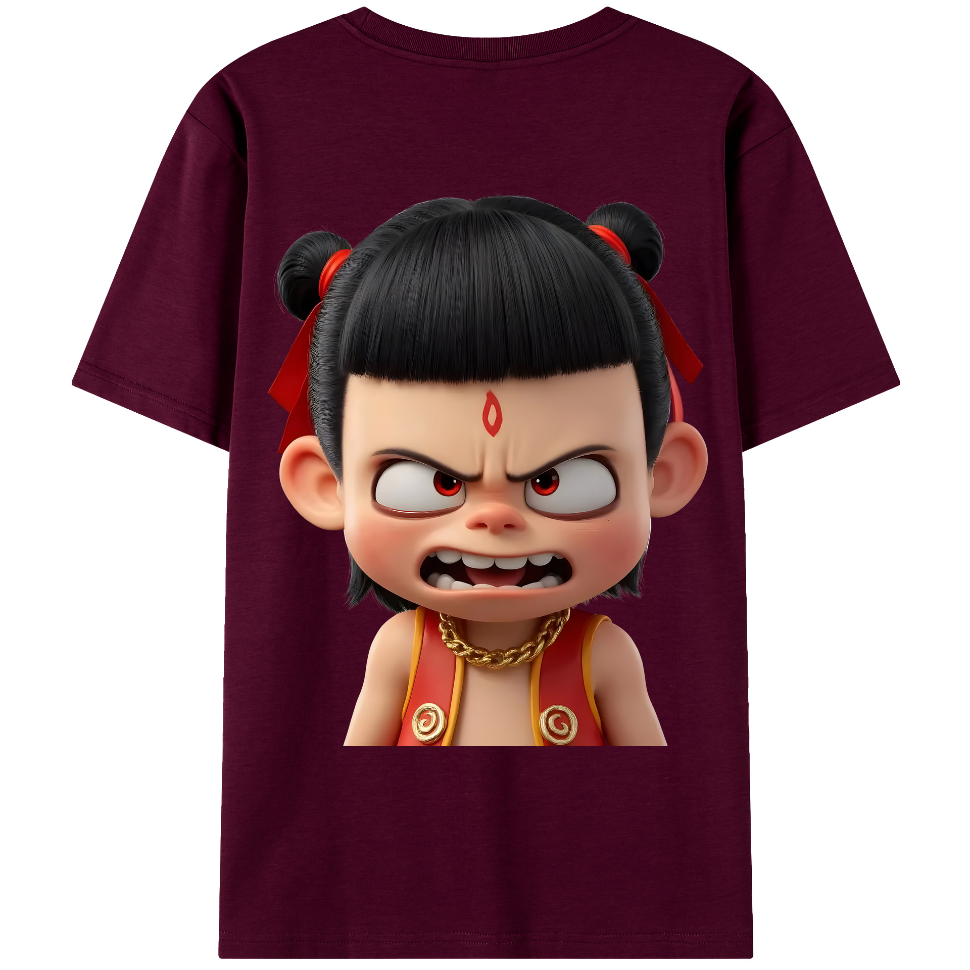 （画像用） Ne Zha 2 ナタ 魔童の大暴れ レディース半袖Tシャツ(バックプリント)
